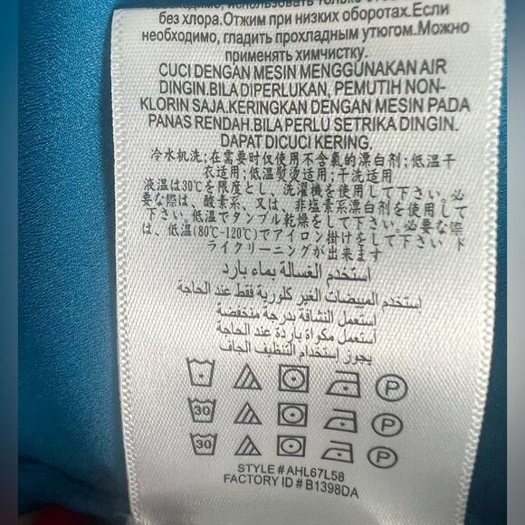 BCBG Max Azria Marrocal Blue Tapestry High Low Sleeveless Dress Size M - Picture 13 of 14